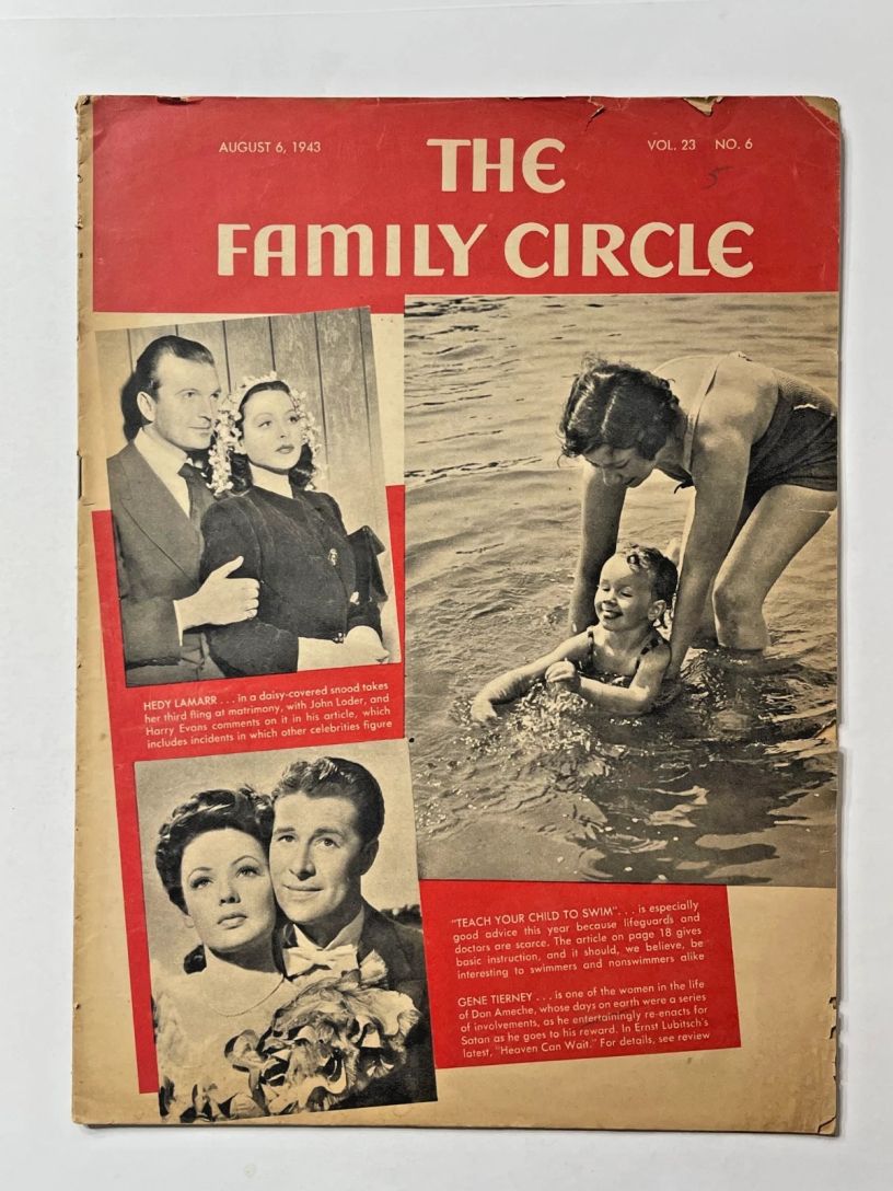 THE FAMILY CIRCLE magazine side cover 6 August 1943