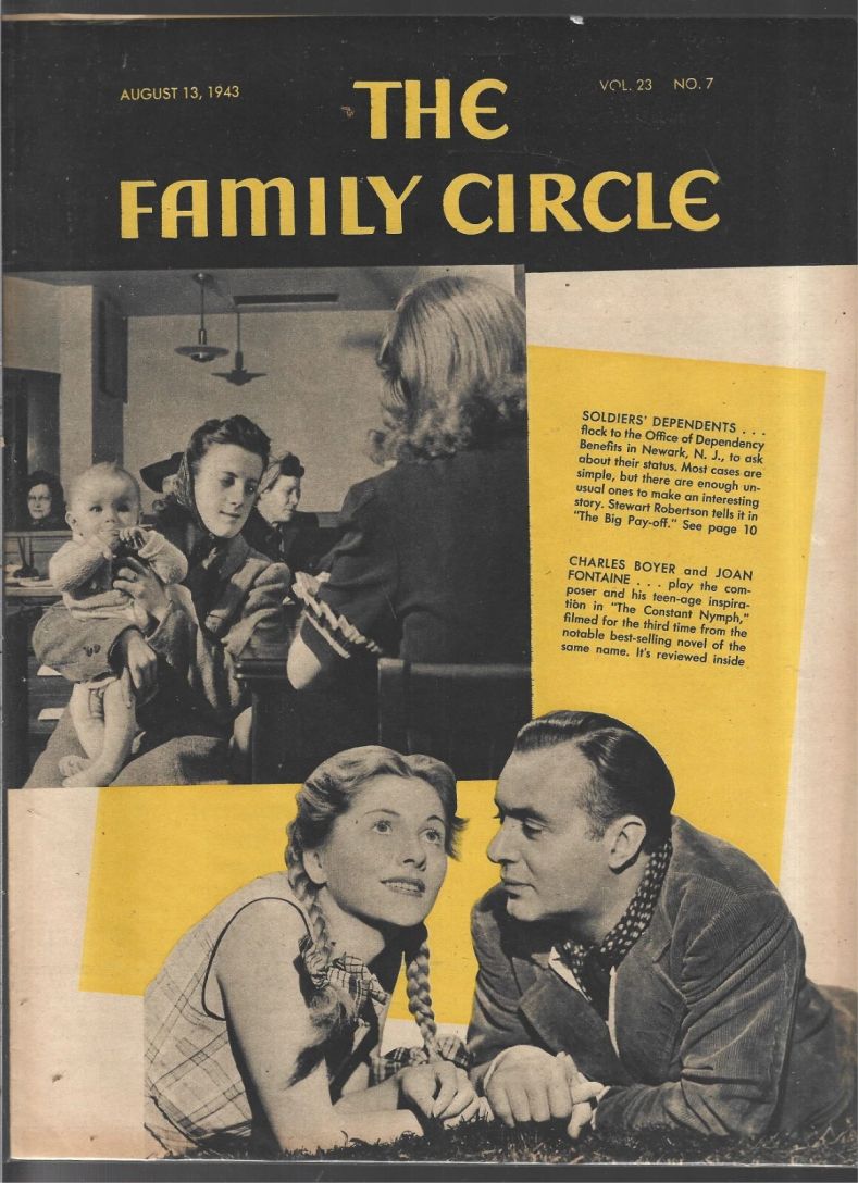THE FAMILY CIRCLE magazine side cover 13 August 1943