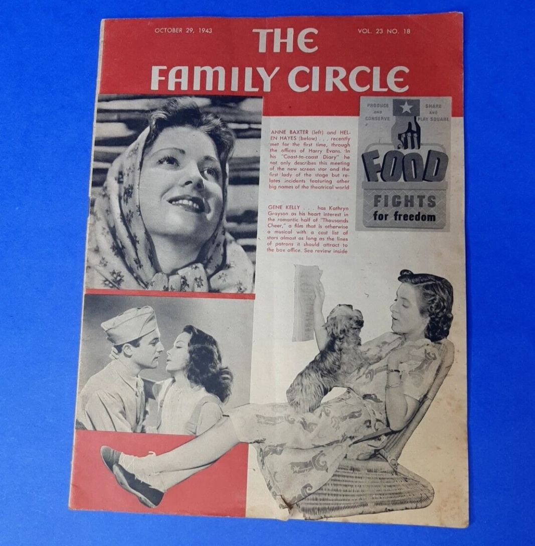 THE FAMILY CIRCLE magazine side cover 29 October 1943