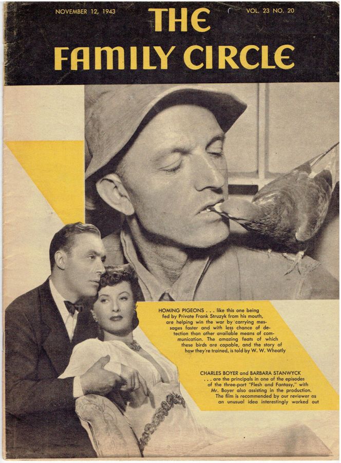 THE FAMILY CIRCLE magazine side cover 12 November 1943
