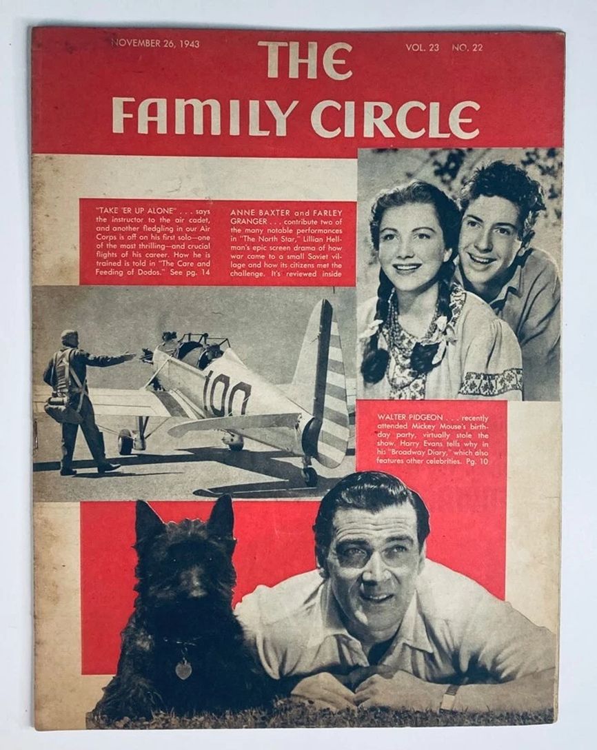 THE FAMILY CIRCLE magazine side cover 26 November 1943