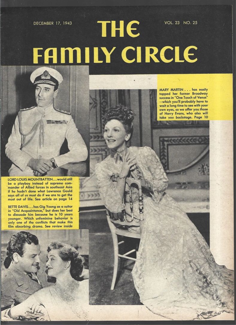 THE FAMILY CIRCLE magazine side cover 17 December 1943