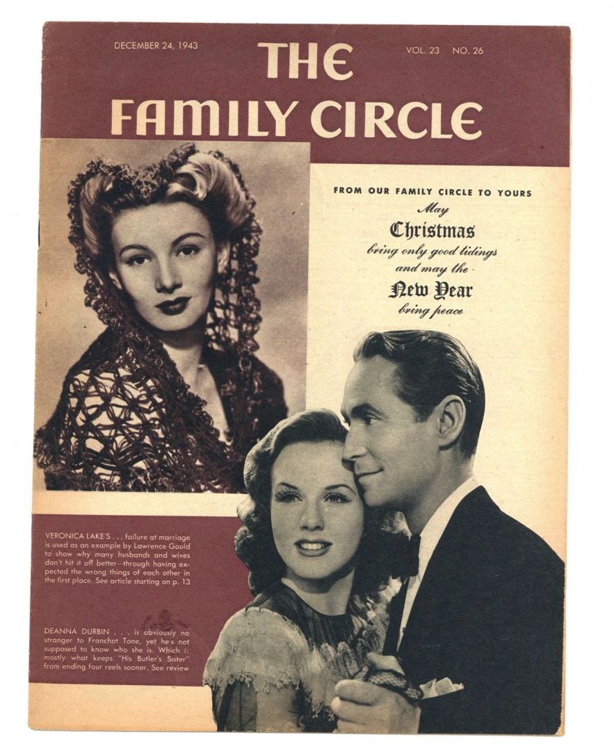 THE FAMILY CIRCLE magazine side cover 24 December 1943