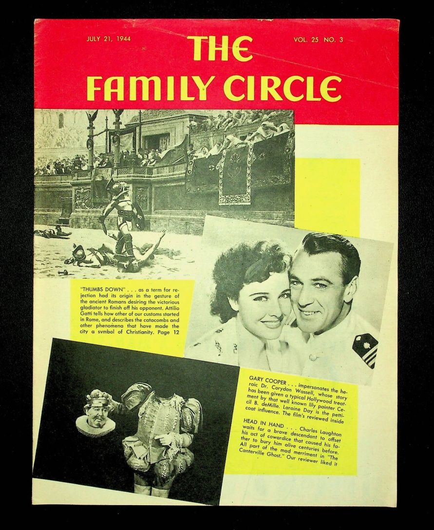 THE FAMILY CIRCLE magazine side cover 21 July 1944
