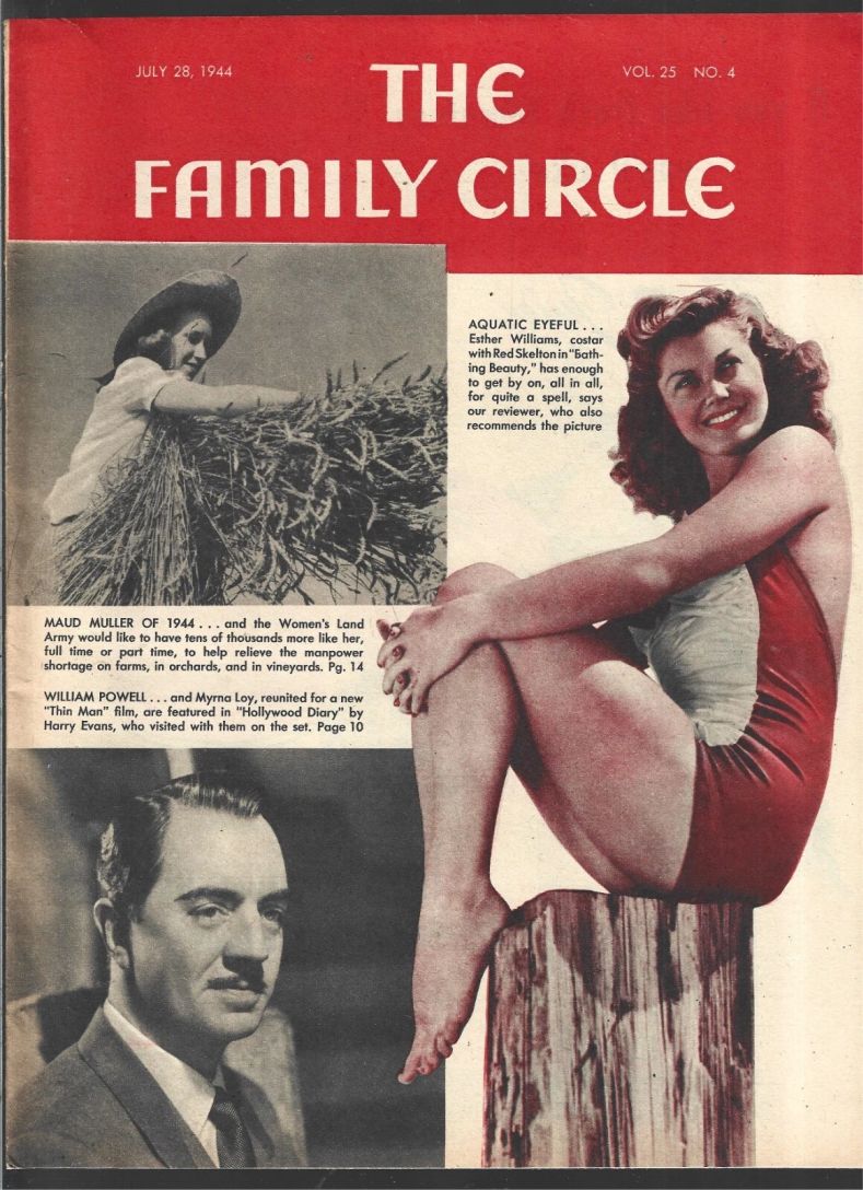 THE FAMILY CIRCLE magazine side cover 28 July 1944