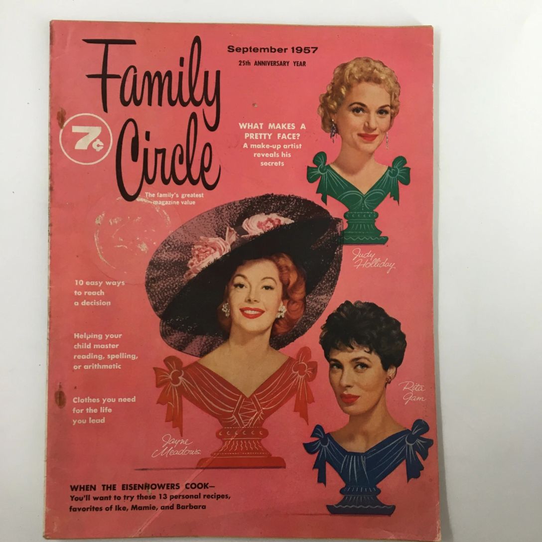 THE FAMILY CIRCLE magazine side cover  September 1957