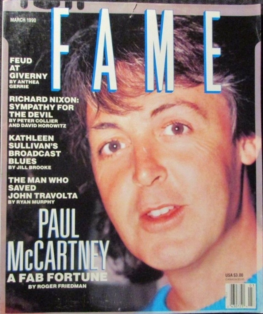 FAME (80s) magazine side cover  Vol 3 # 2 March 1990