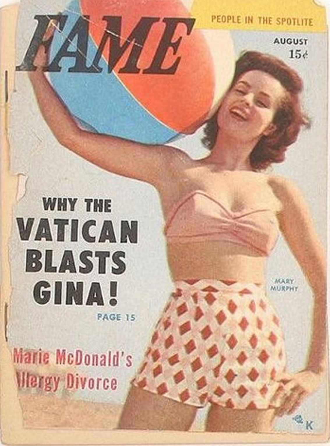 FAME magazine side cover  August 1955