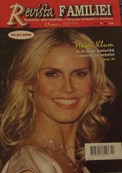 REVISTA FAMILIEI magazine side cover 23 March 2009