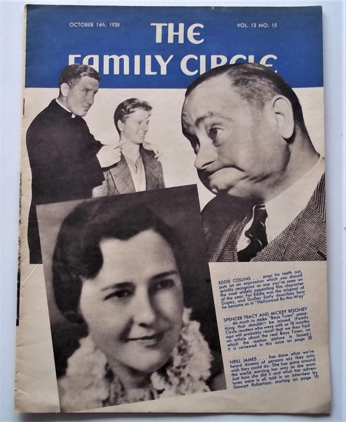 THE FAMILY CIRCLE magazine side cover 16 October 1938