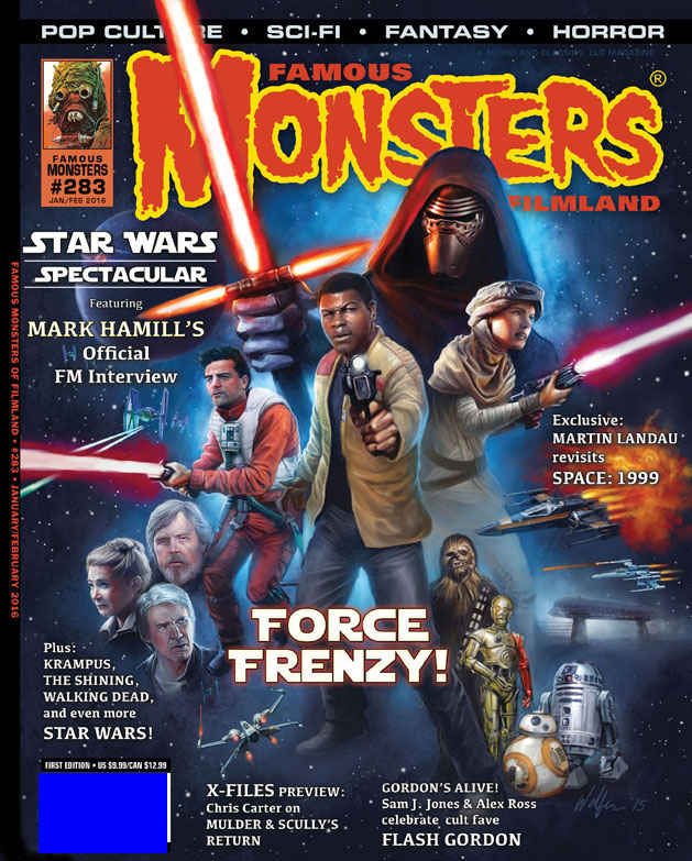 FAMOUS MONSTERS OF FILMLAND magazine side cover Issue 283 January/February 2016