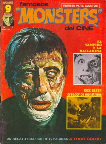 FAMOSOS MONSTERS DEL CINE magazine side cover Issue 2 May 1975