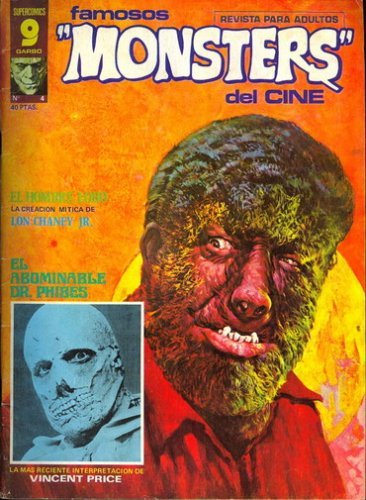FAMOSOS MONSTERS DEL CINE magazine side cover Issue 4 July 1975
