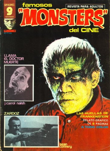 FAMOSOS MONSTERS DEL CINE magazine side cover Issue 8 December 1975