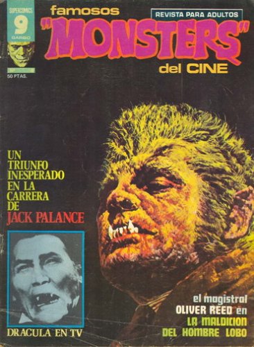 FAMOSOS MONSTERS DEL CINE magazine side cover Issue 9 January 1976