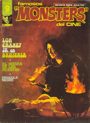 FAMOSOS MONSTERS DEL CINE magazine side cover Issue 11 March 1976
