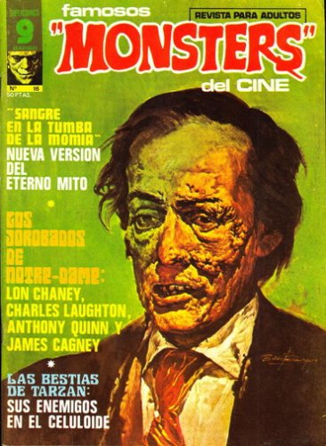 FAMOSOS MONSTERS DEL CINE magazine side cover Issue 16 August 1976