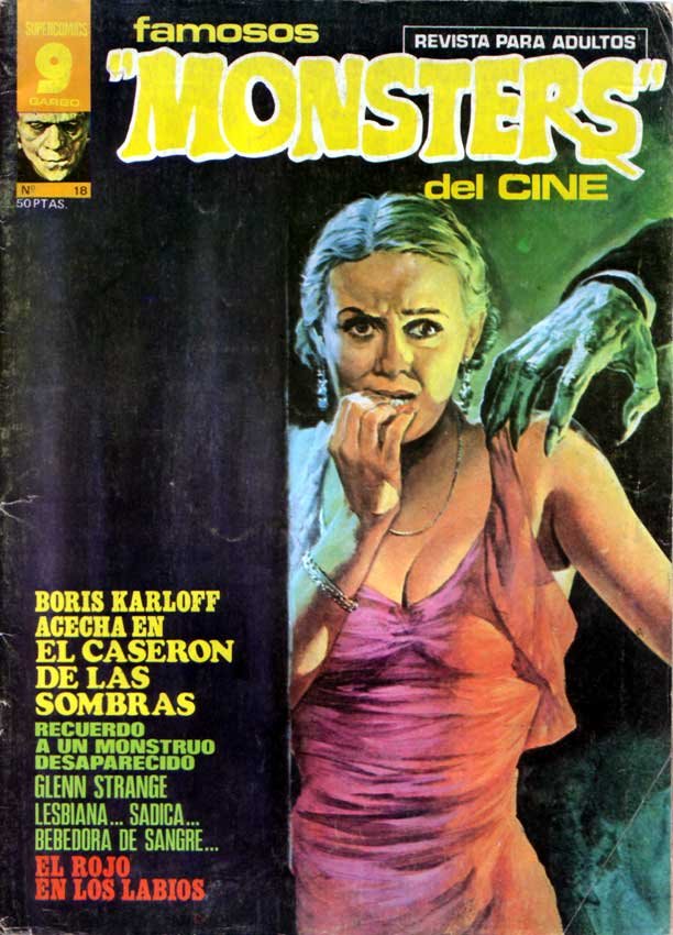 FAMOSOS MONSTERS DEL CINE magazine side cover Issue 18 October 1976