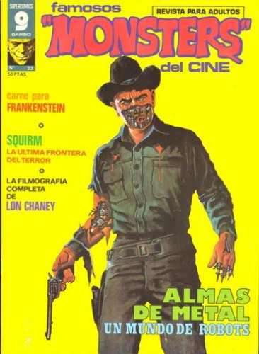 FAMOSOS MONSTERS DEL CINE magazine side cover Issue 23 March 1977