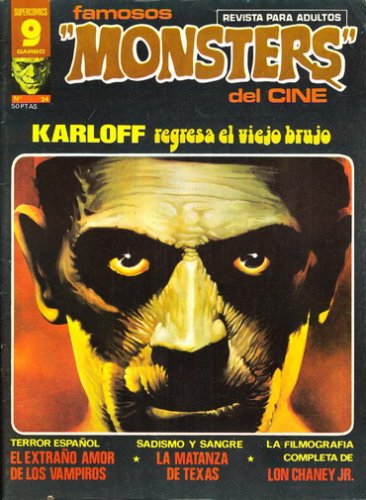 FAMOSOS MONSTERS DEL CINE magazine side cover Issue 24 April 1977