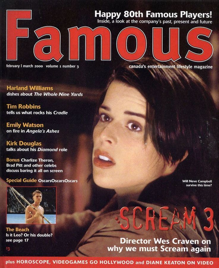 FAMOUS magazine side cover Issue 3  Vol 1 # 3 February/March 2000