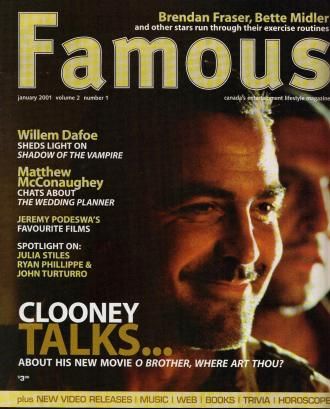 FAMOUS magazine side cover Issue 13  Vol 2 # 1 January 2001