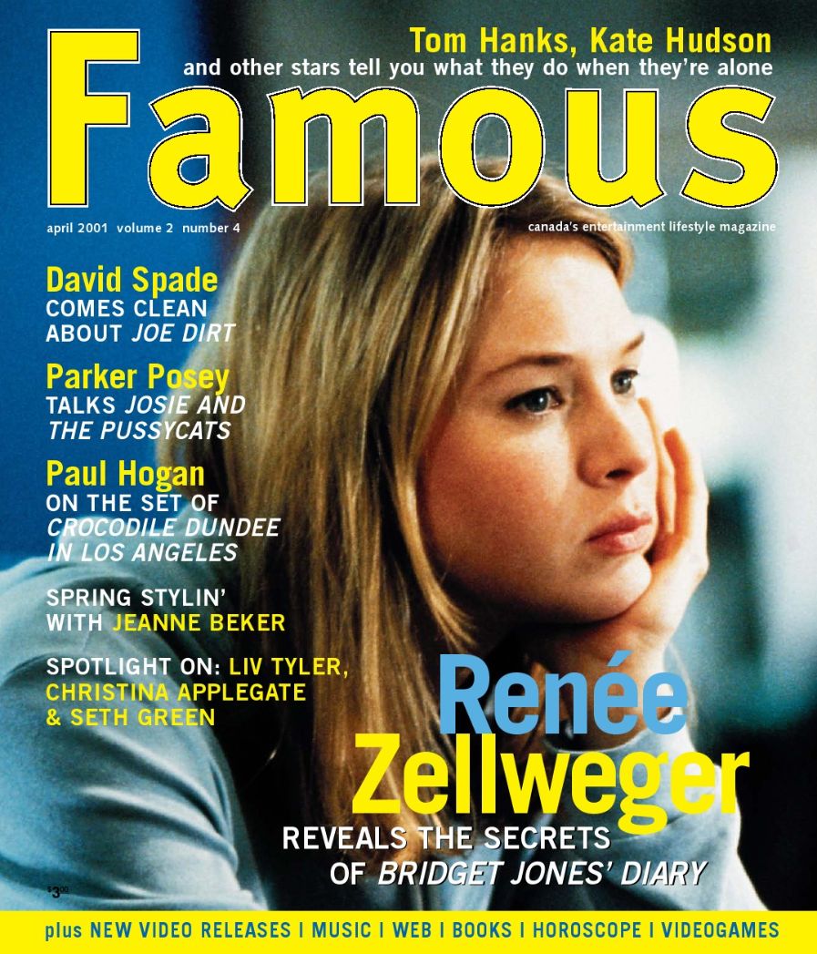 FAMOUS magazine side cover Issue 16  Vol 2 # 4 April 2001
