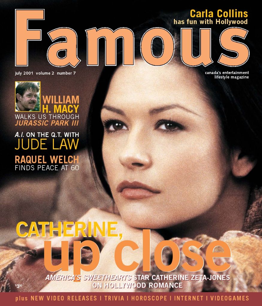 FAMOUS magazine side cover Issue 19  Vol 2 # 7 July 2001