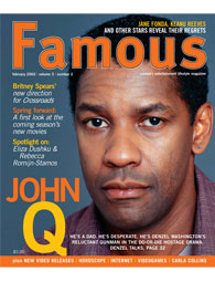 FAMOUS magazine side cover Issue 26 February 2002