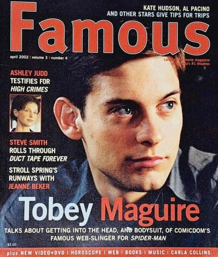 FAMOUS magazine side cover Issue 28 April 2002