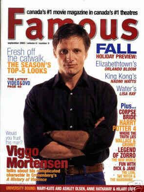 FAMOUS magazine side cover Issue 69 September 2005