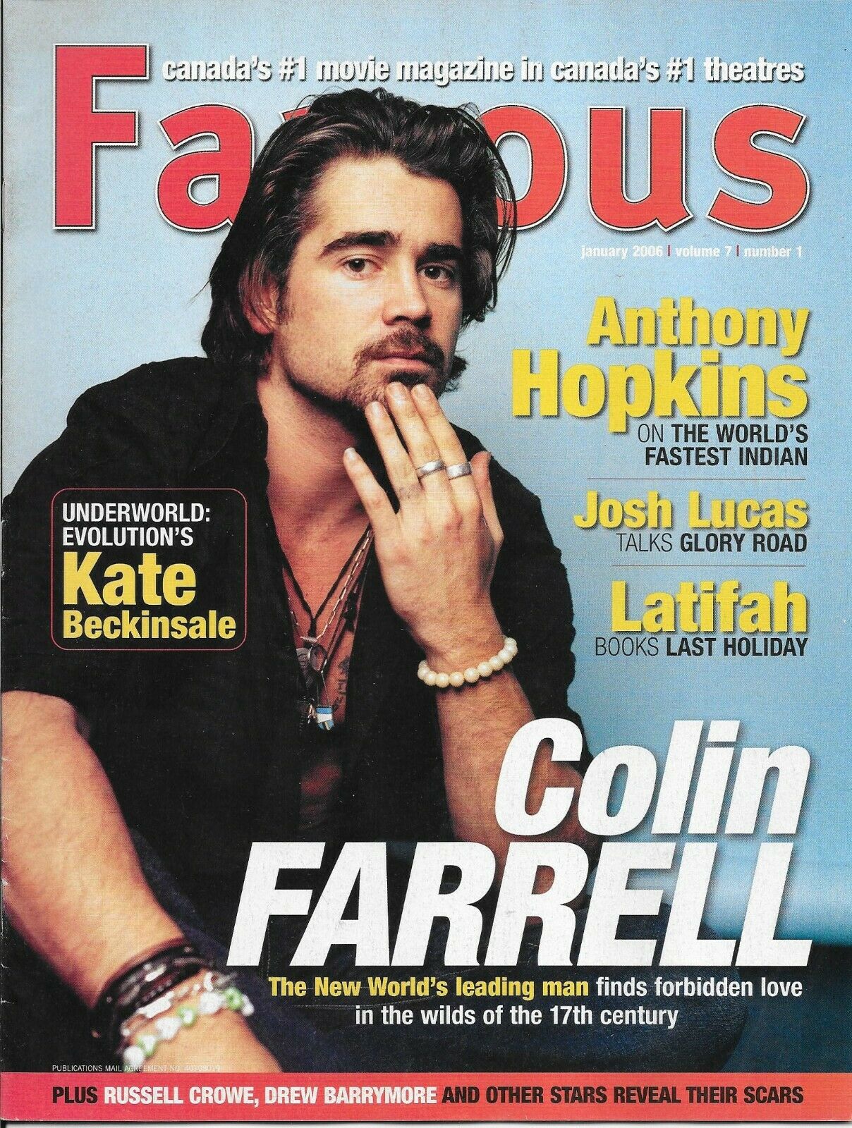 FAMOUS magazine side cover Issue 73 January 2006