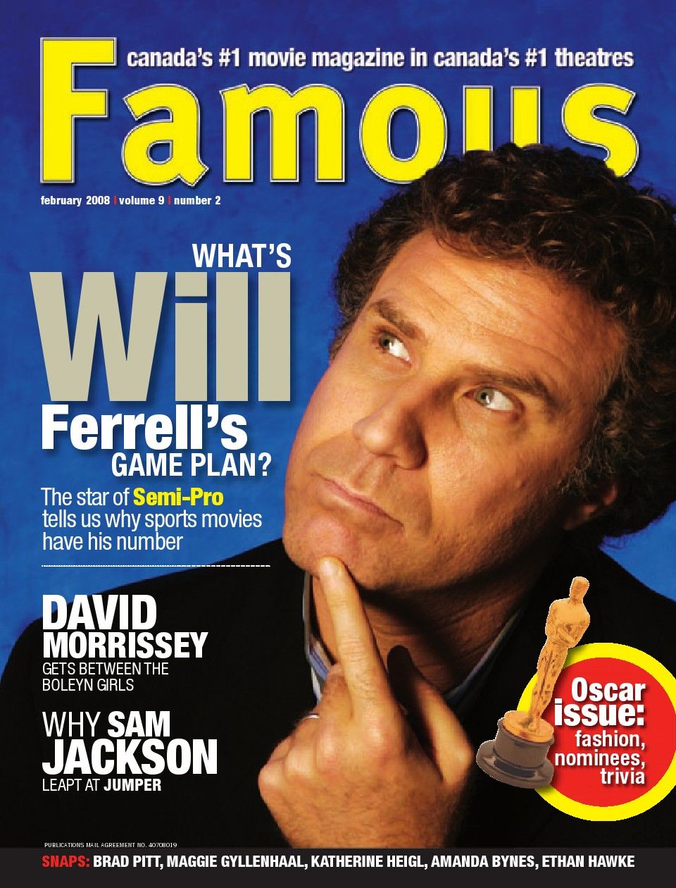 FAMOUS magazine side cover Issue 98 February 2008