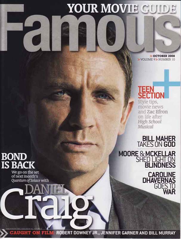 FAMOUS magazine side cover Issue 106 October 2008