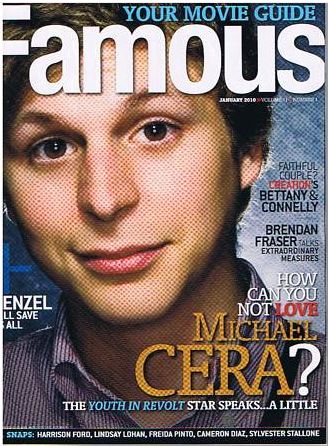FAMOUS magazine side cover Issue 121 January 2010