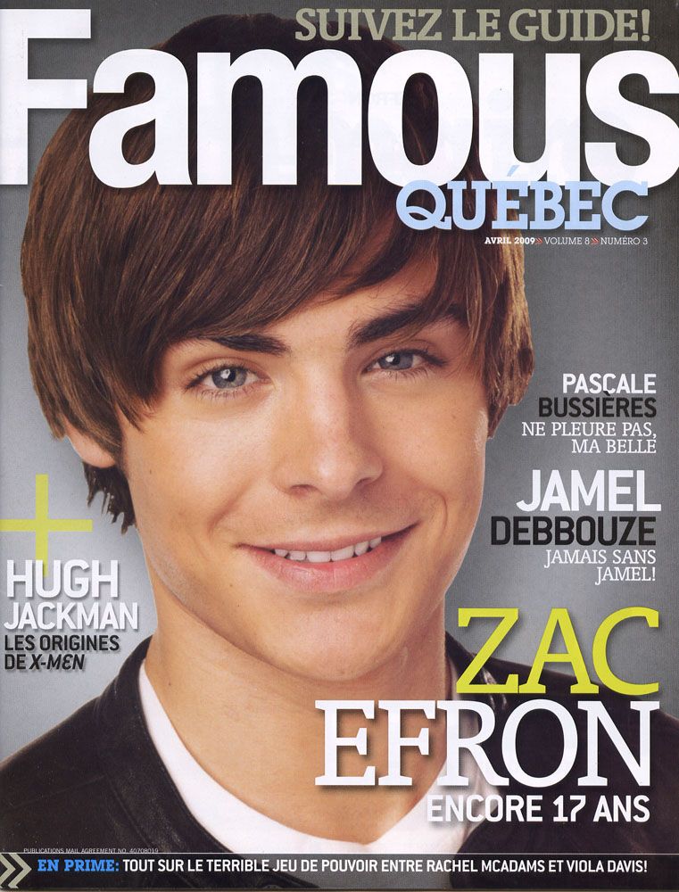 FAMOUS QUEBEC magazine side cover April 2009