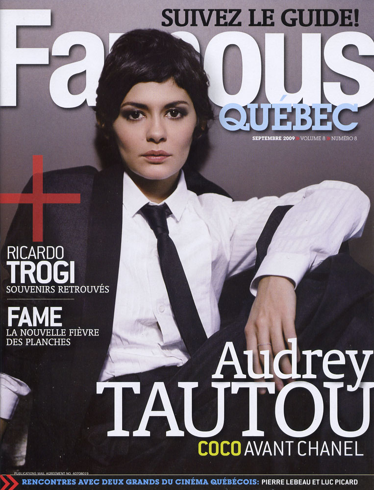 FAMOUS QUEBEC magazine side cover September 2009