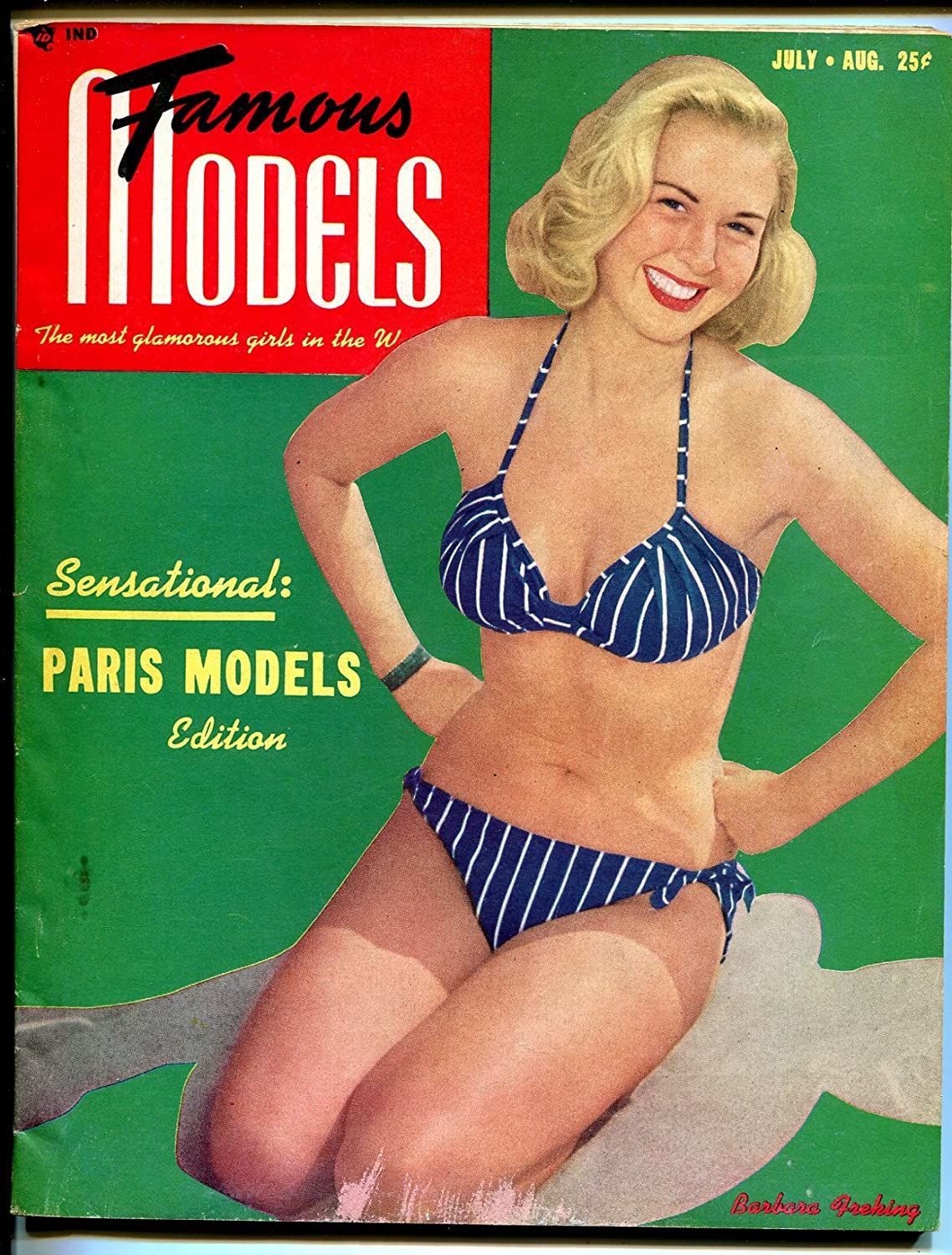 FAMOUS MODELS magazine side cover Issue 8  July/August 1951