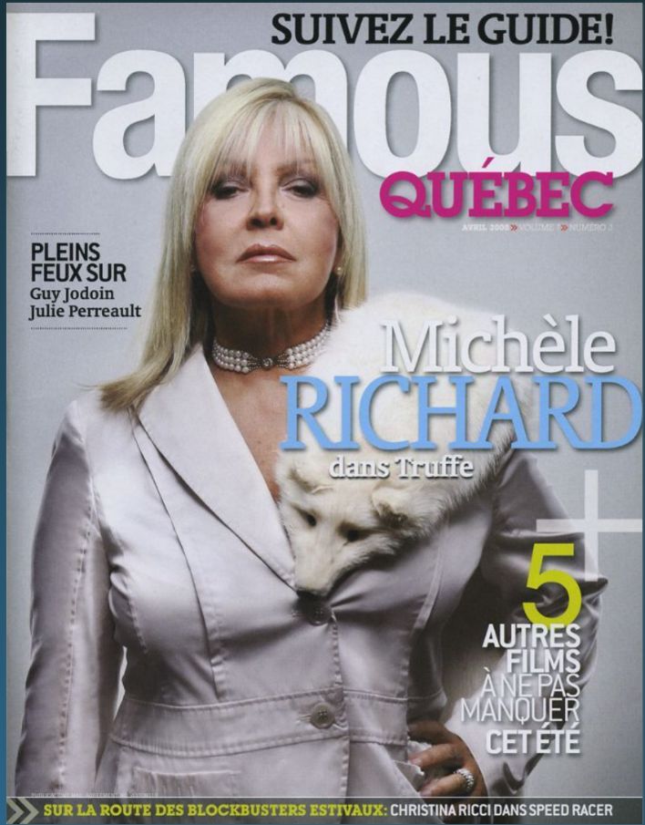 FAMOUS QUEBEC magazine side cover  April 2008