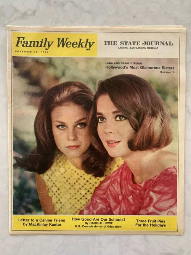 FAMILY WEEKLY magazine side cover 13 November 1966