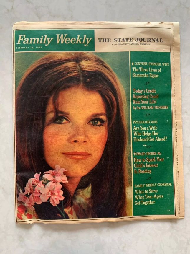 FAMILY WEEKLY magazine side cover 16 February 1969