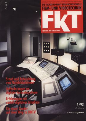 FERNSEH UND KINO TECHNIK (FKT) magazine side cover Issue 4  1993