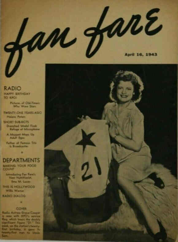 FAN FARE (USA) magazine side cover 16 April 1943