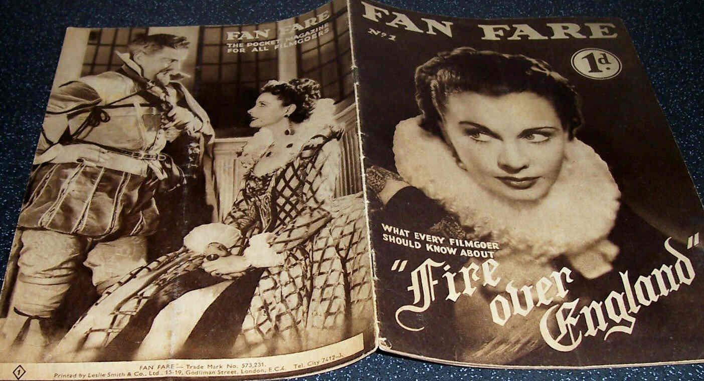 FAN FARE magazine side cover Issue 1  1937