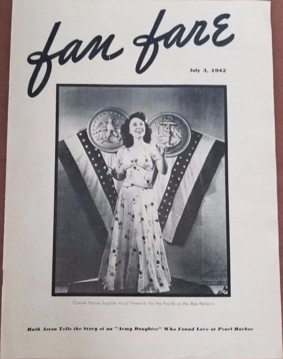 FAN FARE (USA) magazine side cover 3 July 1942