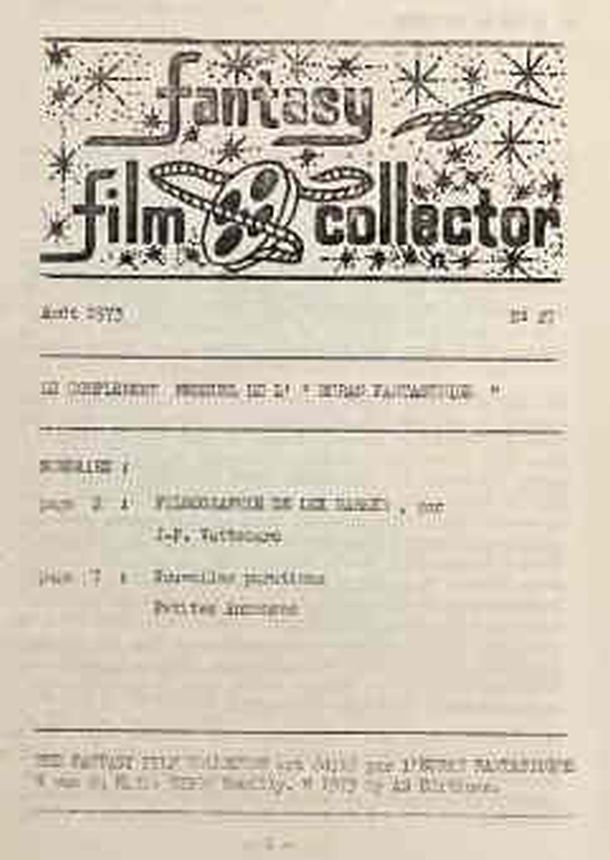 FANTASY FILM COLLECTOR magazine side cover Issue 27  August 1973