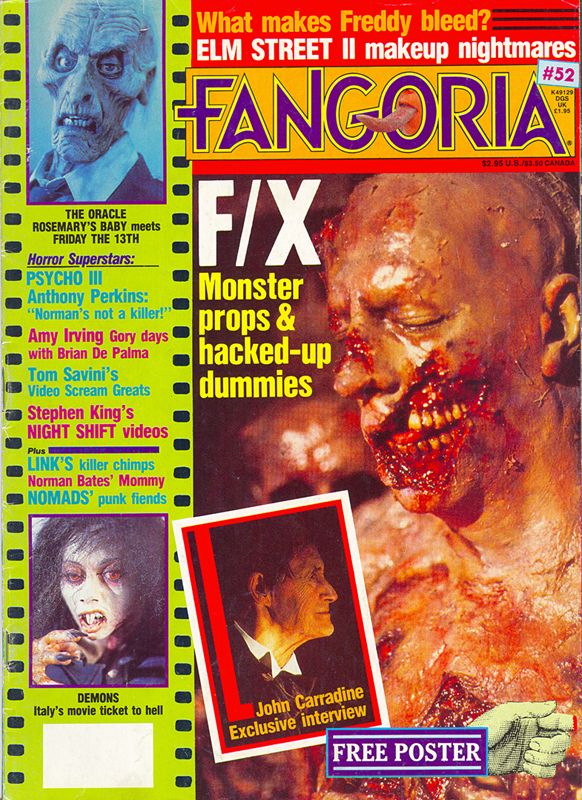 FANGORIA magazine side cover Issue 52 March 1986
