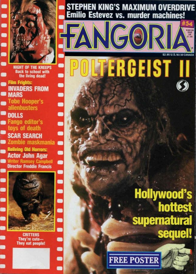 FANGORIA magazine side cover Issue 54 June 1986