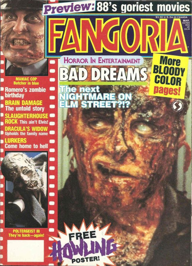 FANGORIA magazine side cover Issue 72 March 1988