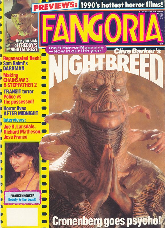 FANGORIA magazine side cover Issue 90 February 1990